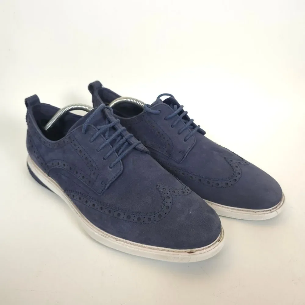 Cole Haan GrandEvolution Wingtip Oxford Shoes Men’s Navy Blue Leather Size 9
